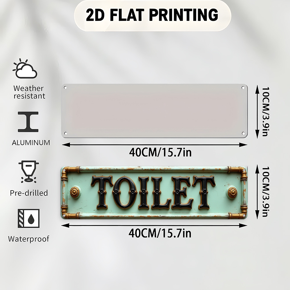 2D Flat, Vintage Toilet Sign - – обзор и цена Embroidery Wall Art