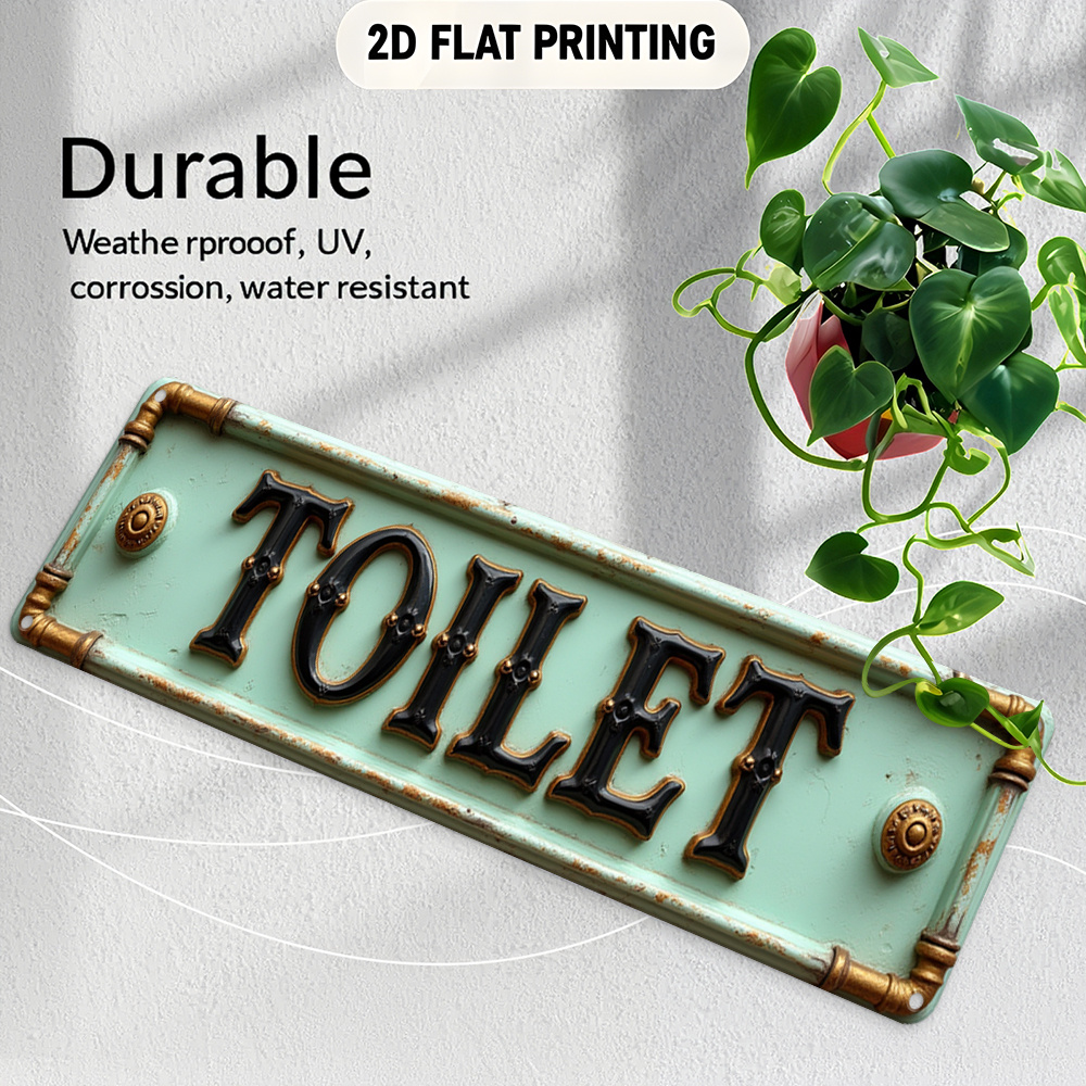 2D Flat, Vintage Toilet Sign - – обзор и цена Embroidery Wall Art