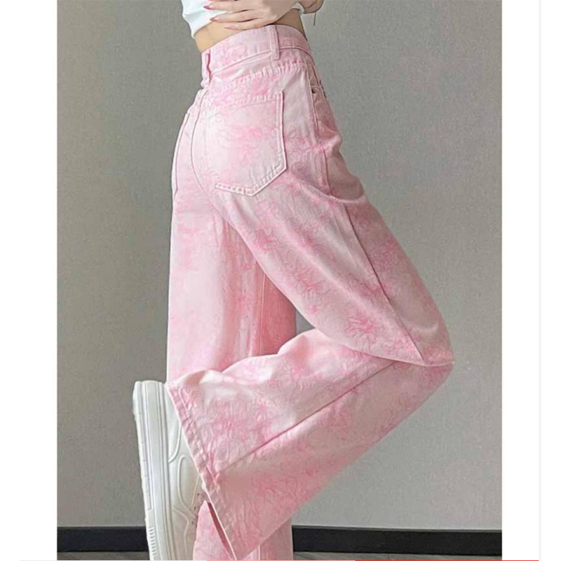 Pink Silk Denim Jeans Women's  – обзор и цена Embroidery Design 3D