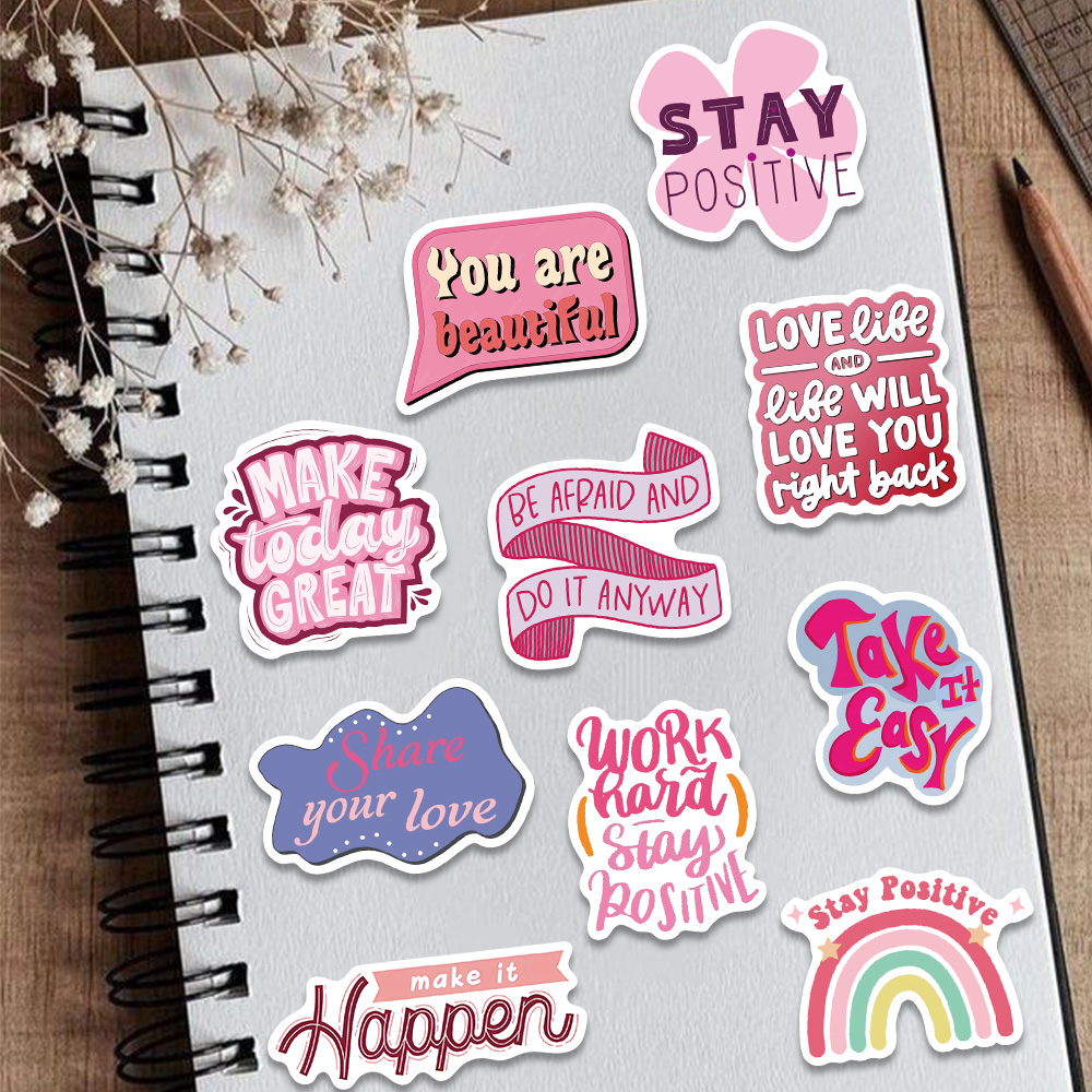 50pcs Pink Inspirational Phras – обзор и цена Embroidery Wall Art