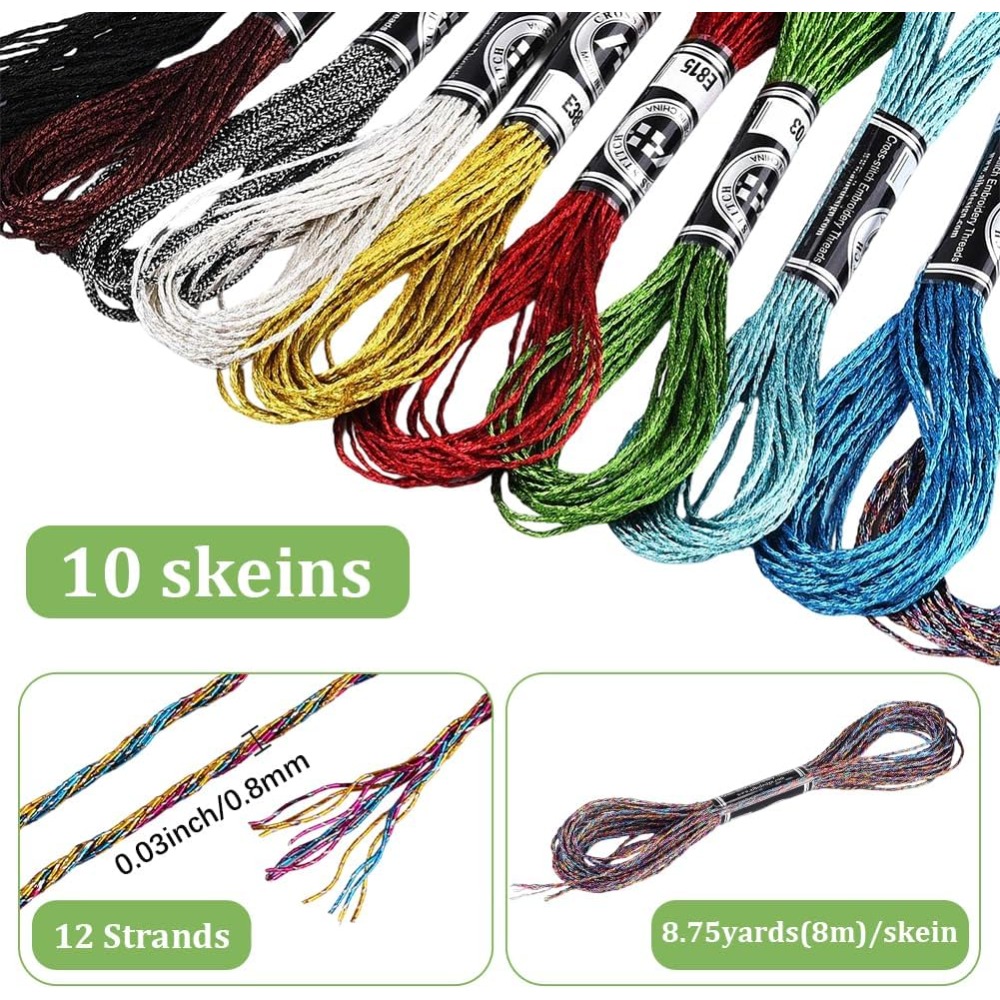 10 Skeins 10 Colors Metallic E – обзор и цена Embroidery Bracelet