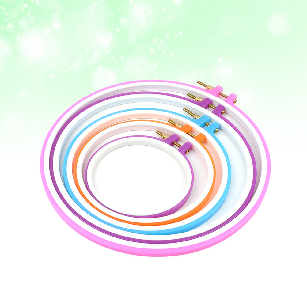 5Pcs Embroidery Hoop Set Plast – обзор и цена Embroidery Ring Sizes