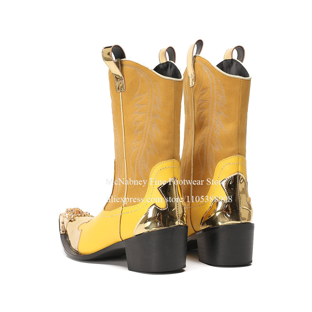 Yellow Gold Metal Toe Suede We – обзор и цена Embroidery Gold